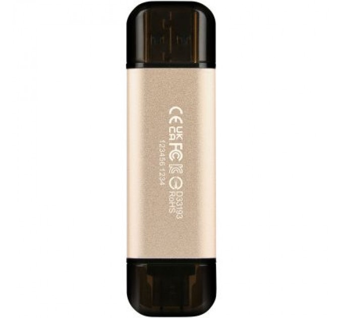 Transcend USB флеш накопичувач Transcend 128GB JetFlash 930 Gold-Black USB 3.2/Type-C (TS128GJF930C)