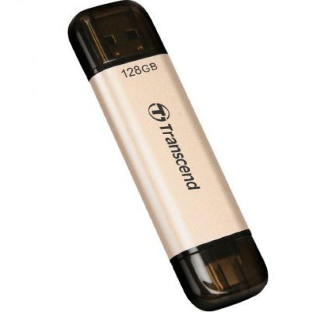 Transcend USB флеш накопичувач Transcend 128GB JetFlash 930 Gold-Black USB 3.2/Type-C (TS128GJF930C)