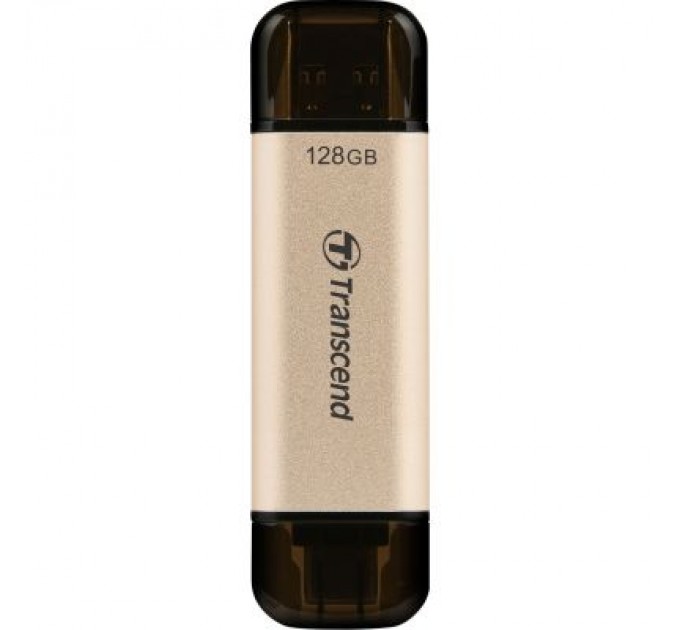 Transcend USB флеш накопичувач Transcend 128GB JetFlash 930 Gold-Black USB 3.2/Type-C (TS128GJF930C)