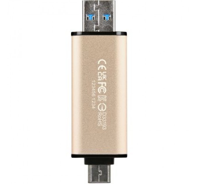 Transcend USB флеш накопичувач Transcend 256GB JetFlash 930 Gold-Black USB 3.2/Type-C (TS256GJF930C)