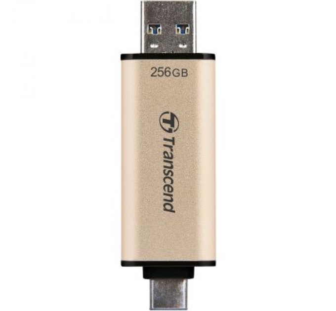 Transcend USB флеш накопичувач Transcend 256GB JetFlash 930 Gold-Black USB 3.2/Type-C (TS256GJF930C)