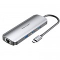 Vention Концентратор Vention USB3.1 Type-C --> HDMI/USB 3.0x3/RJ45/SD/TF/PD 100W Hub 8-in (TOKHB)