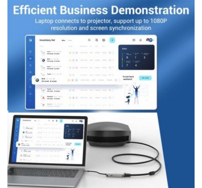 Vention Концентратор Vention USB3.1 Type-C --> HDMI/VGA/USB 3.0/PD 100W Hub 4-in-1 (TOAHB)