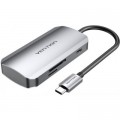 Vention Концентратор Vention USB3.1 Type-C --> USB 3.0x3/SD/TF/PD 100W Hub 6-in-1 (TNHHB)