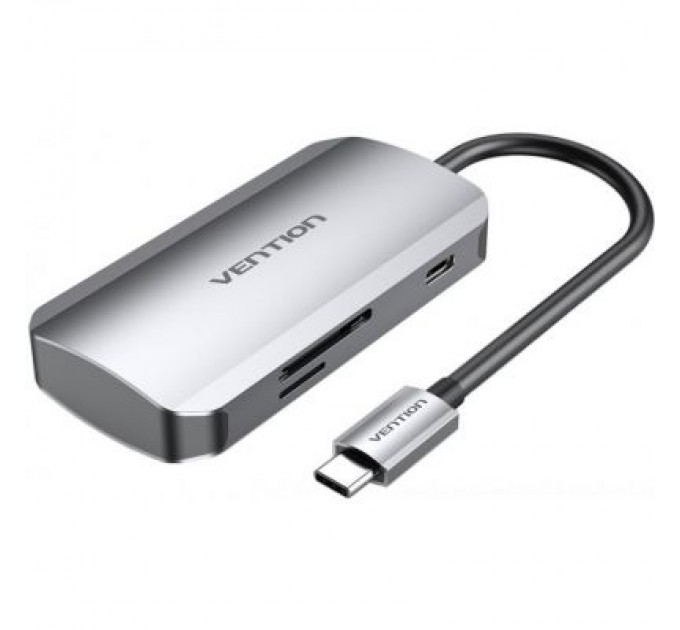 Vention Концентратор Vention USB3.1 Type-C --> USB 3.0x3/SD/TF/PD 100W Hub 6-in-1 (TNHHB)