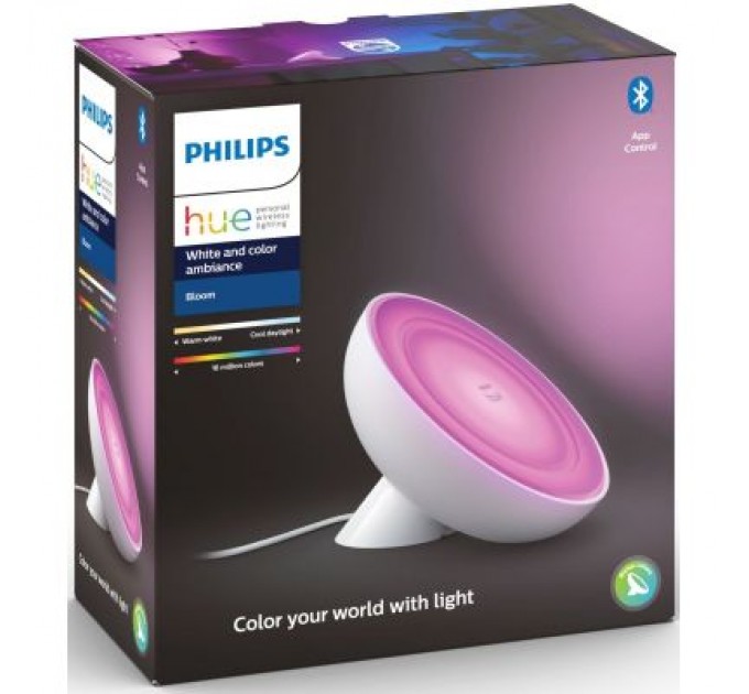 Philips Настільна лампа Philips Hue Bloom, Color, BT, DIM, біла (929002375901)