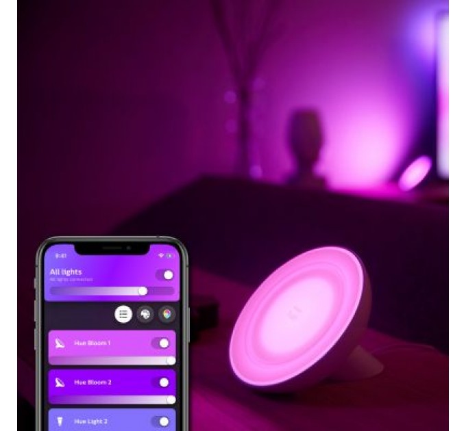 Philips Настільна лампа Philips Hue Bloom, Color, BT, DIM, біла (929002375901)