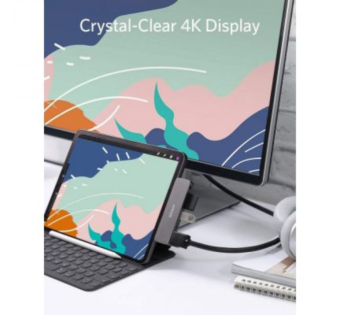 Anker Концентратор Anker PowerExpand Direct 6-in-1 USB-C PD Media Hub (Gray) (A83620A1)