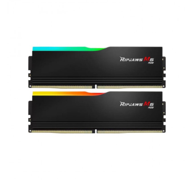 G.Skill Модуль пам'яті для комп'ютера DDR5 64GB (2x32GB) 6000 MHz Ripjaws M5 RGB Matte Black G.Skill (F5-6000J3238G32GX2-RM5RK)
