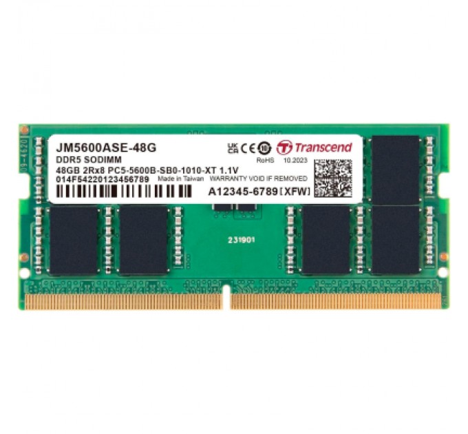 Transcend Модуль пам'яті для ноутбука SoDIMM DDR5 48GB 5600 MHz Transcend (JM5600ASE-48G)