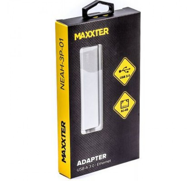 Maxxter Концентратор Maxxter USB to Gigabit Ethernet, 3 Ports USB 3.0 (NEAH-3P-01)