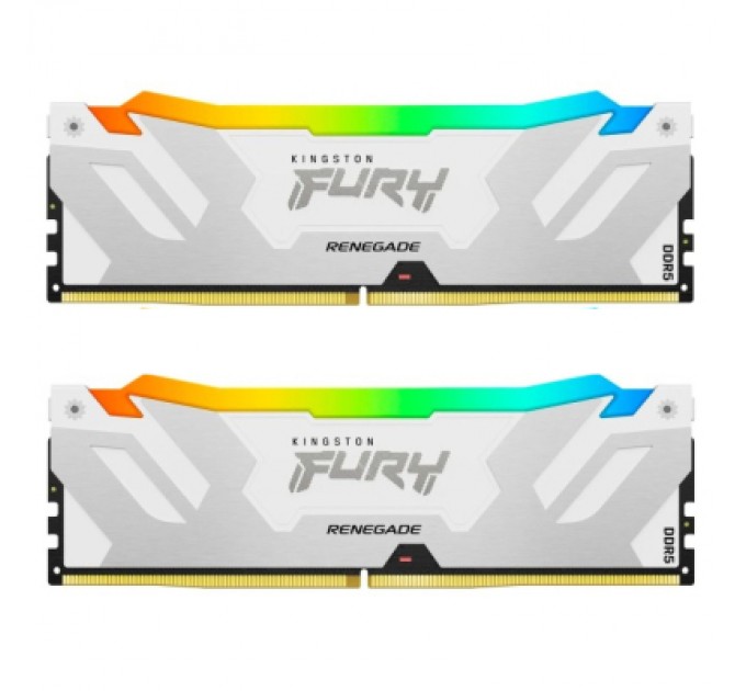Kingston Fury (ex.HyperX) Модуль пам'яті для комп'ютера DDR5 48GB (2x24GB) 8400 MHz Renegade RGB White/Silver Kingston Fury (ex.HyperX) (KF584CU40RWAK2-48)