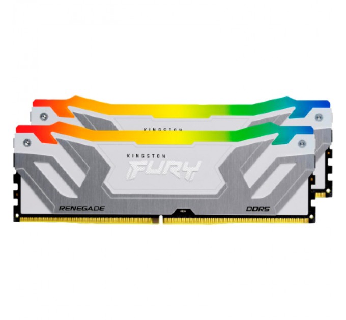 Kingston Fury (ex.HyperX) Модуль пам'яті для комп'ютера DDR5 48GB (2x24GB) 8400 MHz Renegade RGB White/Silver Kingston Fury (ex.HyperX) (KF584CU40RWAK2-48)