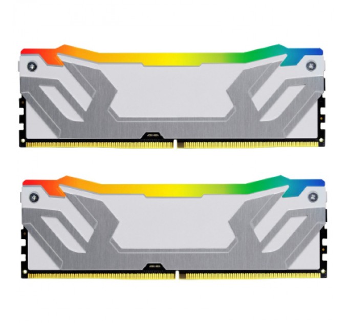 Kingston Fury (ex.HyperX) Модуль пам'яті для комп'ютера DDR5 48GB (2x24GB) 8400 MHz Renegade RGB White/Silver Kingston Fury (ex.HyperX) (KF584CU40RWAK2-48)