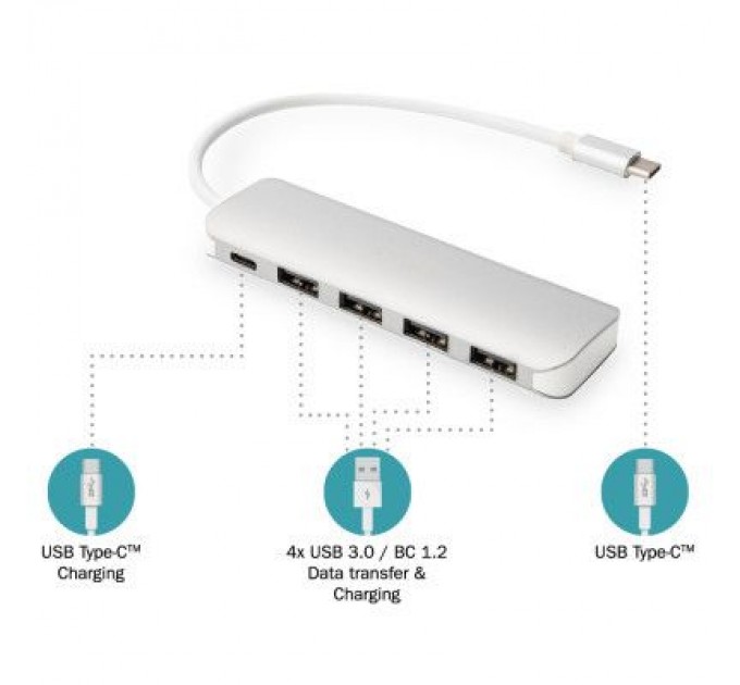 Digitus Концентратор Digitus USB Type-C, 4xUSB 3.0 (DA-70242-1)