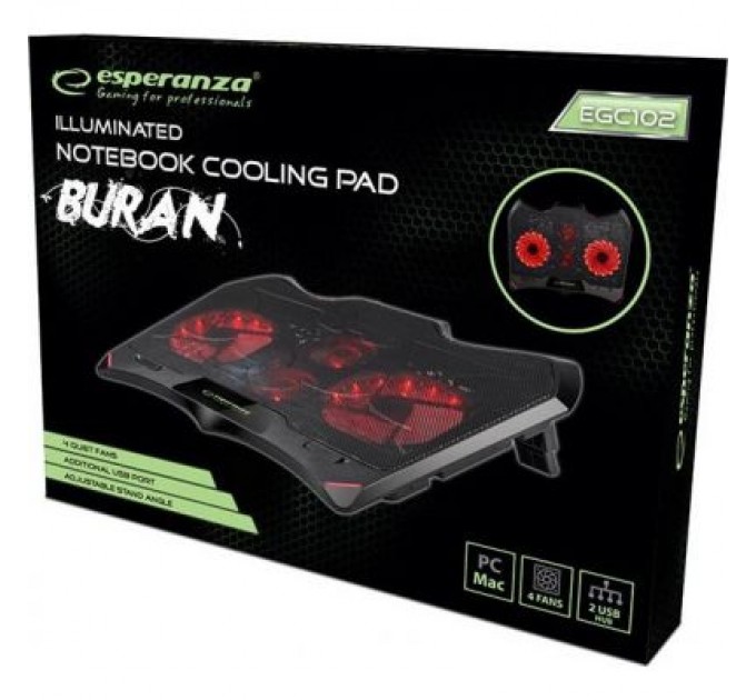 Esperanza Підставка до ноутбука Esperanza Gaming Notebook Cooling Pad BURAN (EGC102)