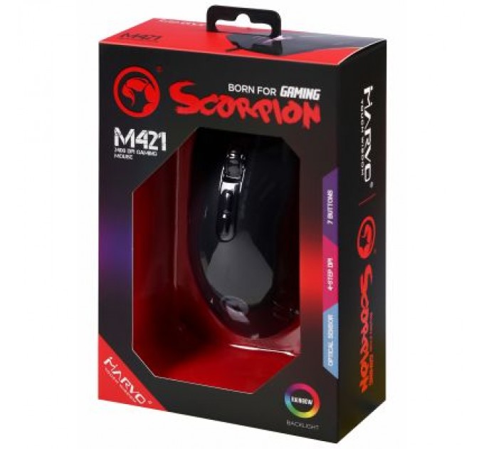 Marvo Мишка Marvo M421 Multi-LED USB Black (M421)