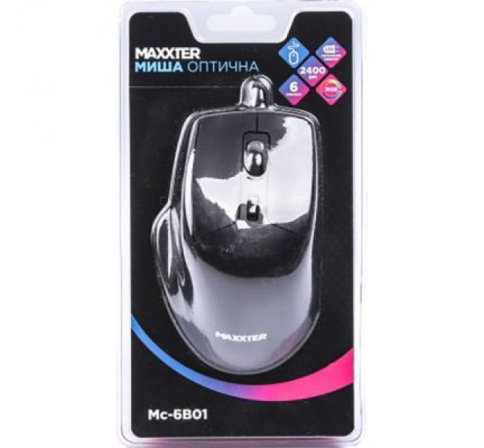 Maxxter Мишка Maxxter Mc-6B01 USB Black (Mc-6B01)