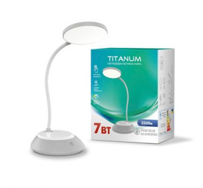 TITANUM Настільна лампа TITANUM LED DC3 7W 3000-6500K USB сіра (TLTF-022G)