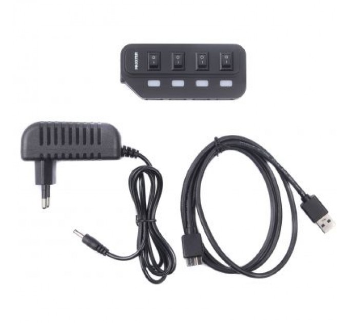Maxxter Концентратор Maxxter 4 x USB 2.0 Type-A 1m cable + 5V1A adapter (HU2A-4P-AC-02)