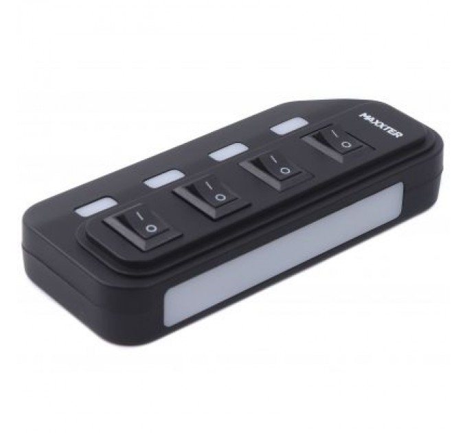 Maxxter Концентратор Maxxter 4 x USB 2.0 Type-A 1m cable + 5V1A adapter (HU2A-4P-AC-02)