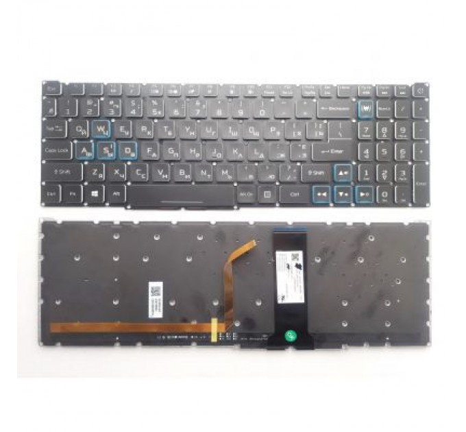 Acer Клавіатура ноутбука Acer Nitro 4 AN515-43/AN515-54/AN517-51/AN715-51 черна з кольор п (A46210)