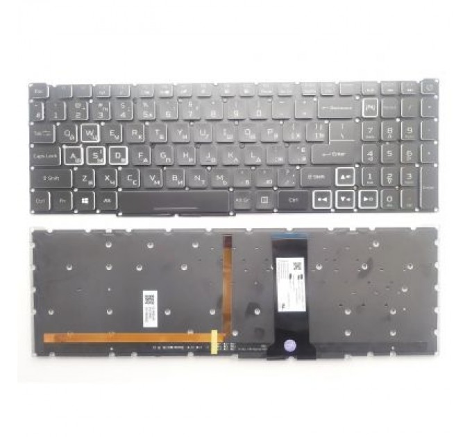 Acer Клавіатура ноутбука Acer Nitro 4 AN515-43/AN515-54/AN517-51/AN715-51 черна з кольор п (A46212)