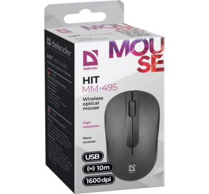 Defender Мишка Defender Hit MM-495 Wireless Black (52495)