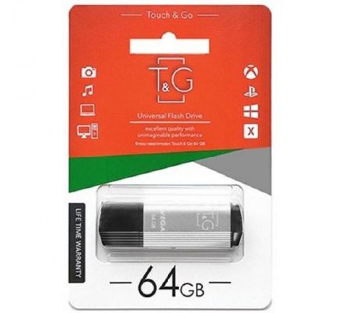T&G USB флеш накопичувач T&G 64GB 121 Vega Series Silver USB 2.0 (TG121-64GBSL)