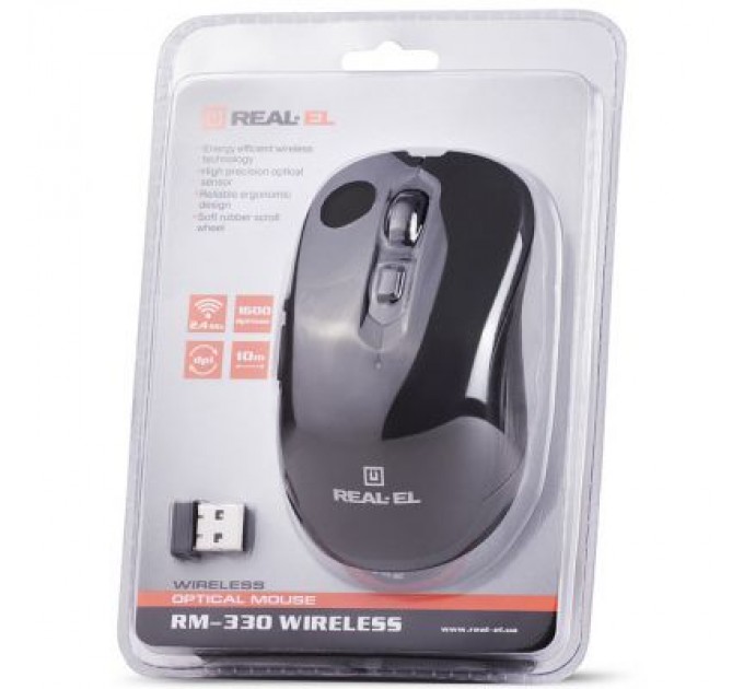 REAL-EL Мишка REAL-EL RM-330 Wireless Black