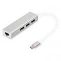 Digitus Концентратор Digitus USB-C - USB 3.0 3 Port Hub + Gigabit Ethernet (DA-70255)