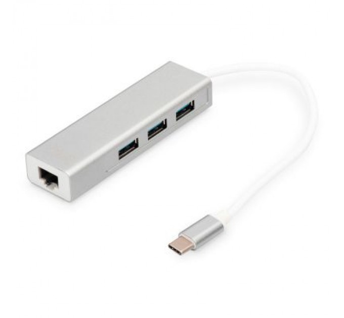 Digitus Концентратор Digitus USB-C - USB 3.0 3 Port Hub + Gigabit Ethernet (DA-70255)