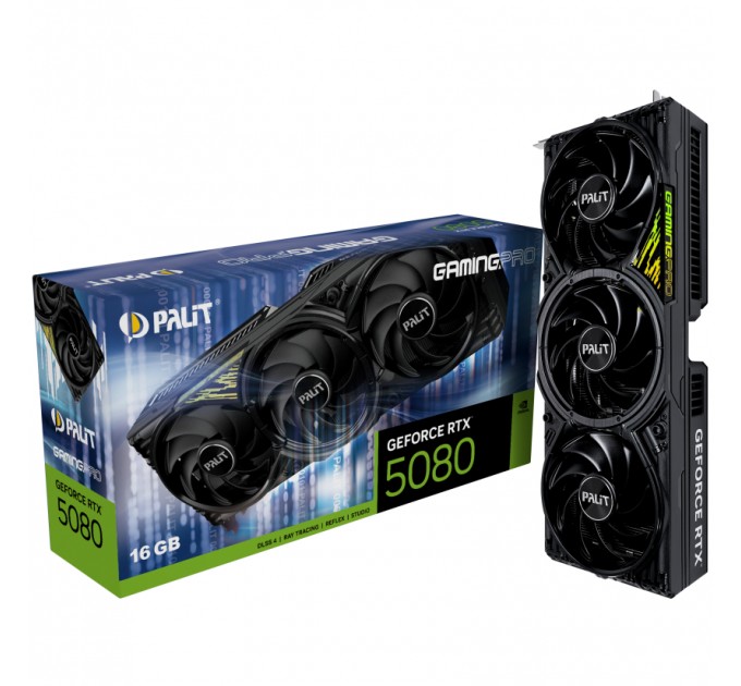 Palit Відеокарта GF RTX 5080 16GB GDDR7 GamingPro Palit (NE75080019T2-GB2031A)