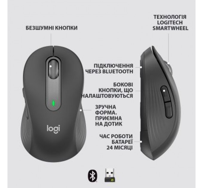 Logitech Мишка Logitech Signature M650 Wireless Graphite (910-006253)