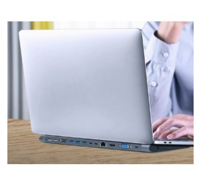Cablexpert Концентратор Cablexpert USB-C 9-in-1 (Hub/HDMI/VGA/PD/card-reader/lan/audio) (A-CM-COMBO9-01)