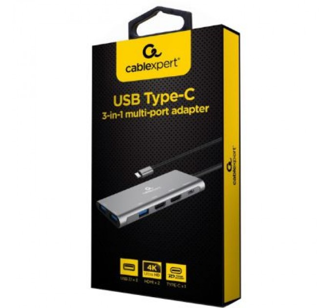 Cablexpert Концентратор Cablexpert USB-C 3-in-1 (HUB/HDMI/PD) (A-CM-COMBO3-01)