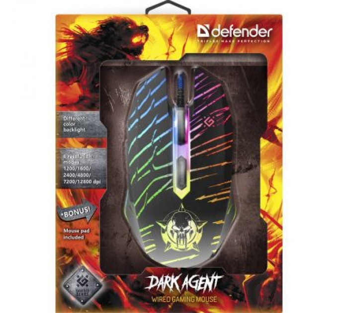 Defender Мишка Defender Dark Agent GM-590L USB Black (52590)