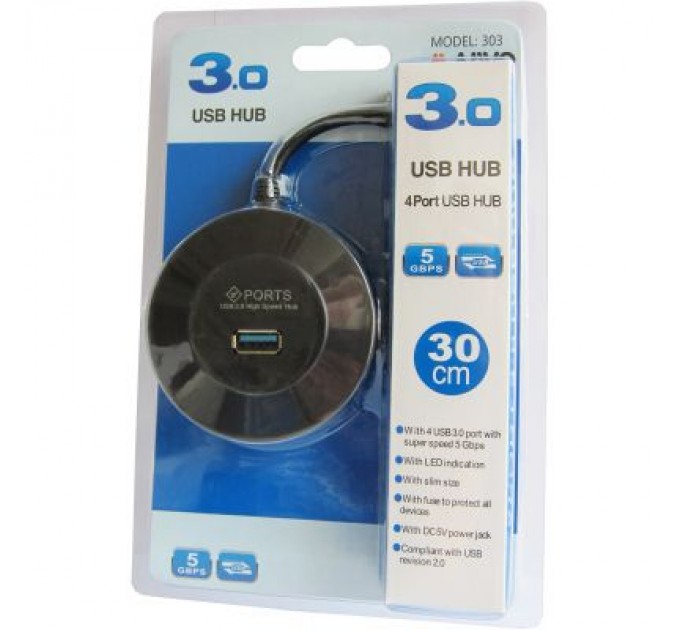 Maiwo Концентратор Maiwo USB 3.1 Type-C - 4 port USB 3.0 Type-А, cable 30 cm (KH304)