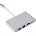 Dynamode Концентратор Dynamode USB3.1 Type-C to 1хHDMI, 1хRJ-45, 1хUSB 3.0, 1хUSB Type-C Fe (Multiport USB 3.1 Type-C to HDMI-RJ45)