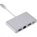 Dynamode Концентратор Dynamode USB3.1 Type-C to 1хHDMI, 1хRJ-45, 1хUSB 3.0, 1хUSB Type-C Fe (Multiport USB 3.1 Type-C to HDMI-RJ45)