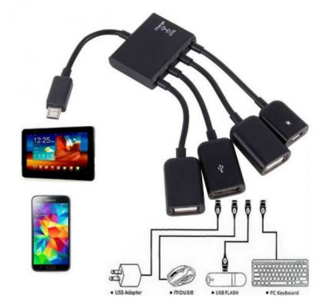 Lapara Концентратор Lapara LA-MicroUSB-OTG-HUB black