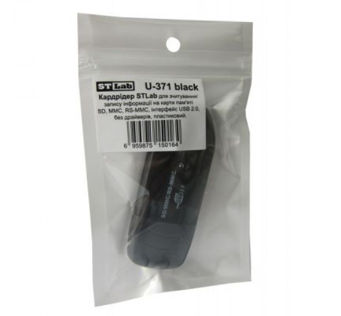 STLab Зчитувач флеш-карт ST-Lab SD/ SDHC/ MMC /RS-MMC (U-371 black)