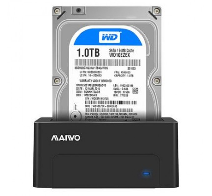 Maiwo Док-станція для накопичувачів Maiwo HDD 2.5"/3.5" SATA/SSD USB 3.0 (K308P)