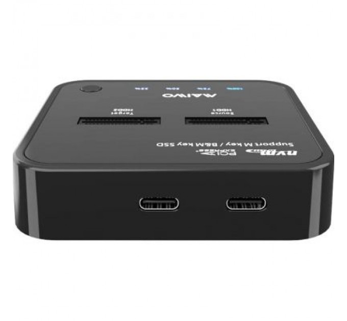 Maiwo Док-станція для накопичувачів Maiwo 2*NVMe M.2 SSD Key M/B+M USB 3.1 Gen2 Type-C (K3016P)