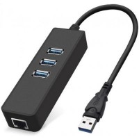 Концентратор Dynamode USB 3.0 Type-A - RJ45 Gigabit Lan, 3*USB 3.0 (USB3.0-Type-A-RJ45-HUB3)