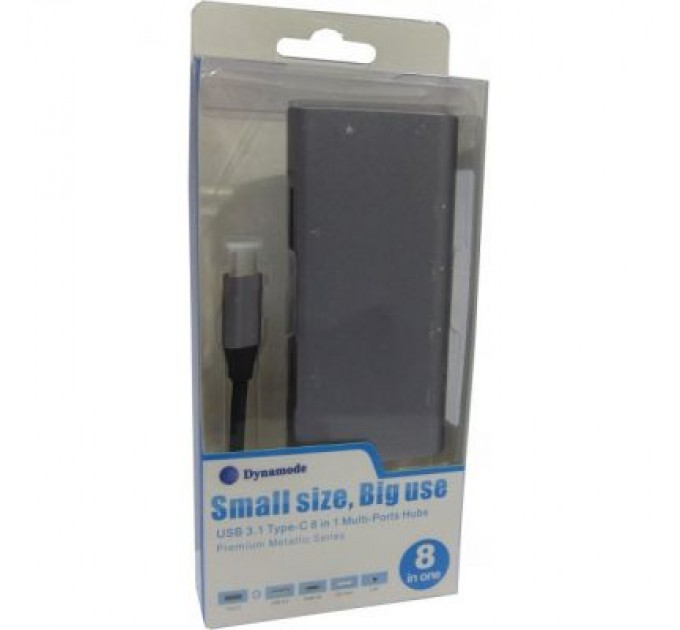 Dynamode Концентратор Dynamode USB3.1 Type-C to HDMI, 3хUSB3.0, RJ45, USB Type-C Female, SD (Dock-USB-TypeC-HDMI-USB3.0-RJ45)