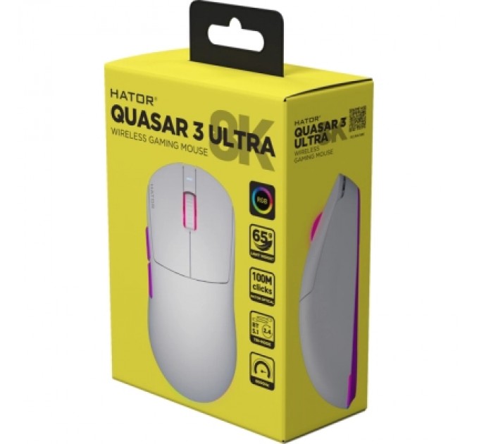 Hator Мишка Hator Quasar 3 Ultra 8K Wireless White (HTM771)