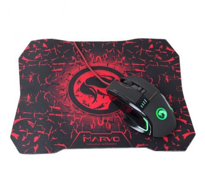 Marvo Мишка Marvo G909L USB з ігровою поверхнею G1 Black (G909L+G1)