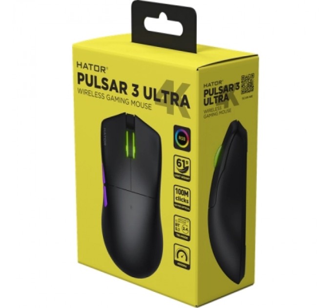 Hator Мишка Hator Pulsar 3 Ultra 4K Wireless Black (HTM680)