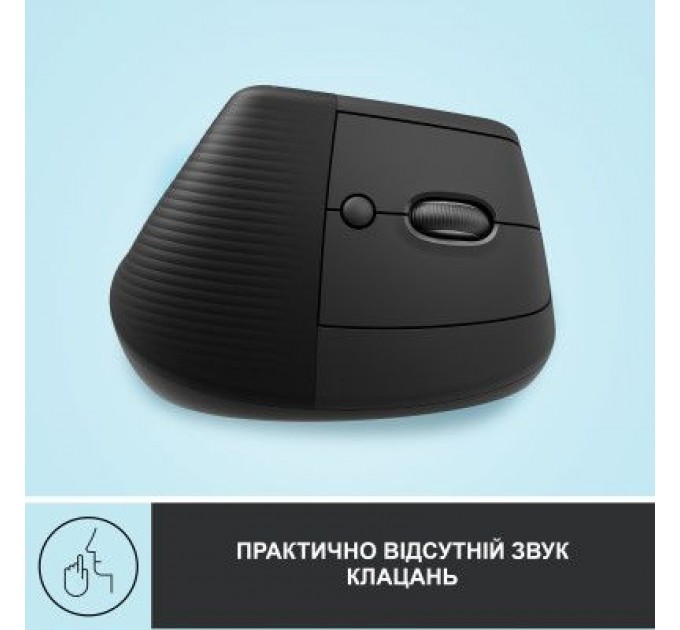 Logitech Мишка Logitech Lift Vertical Ergonomic Wireless/Bluetooth Graphite (910-006473)